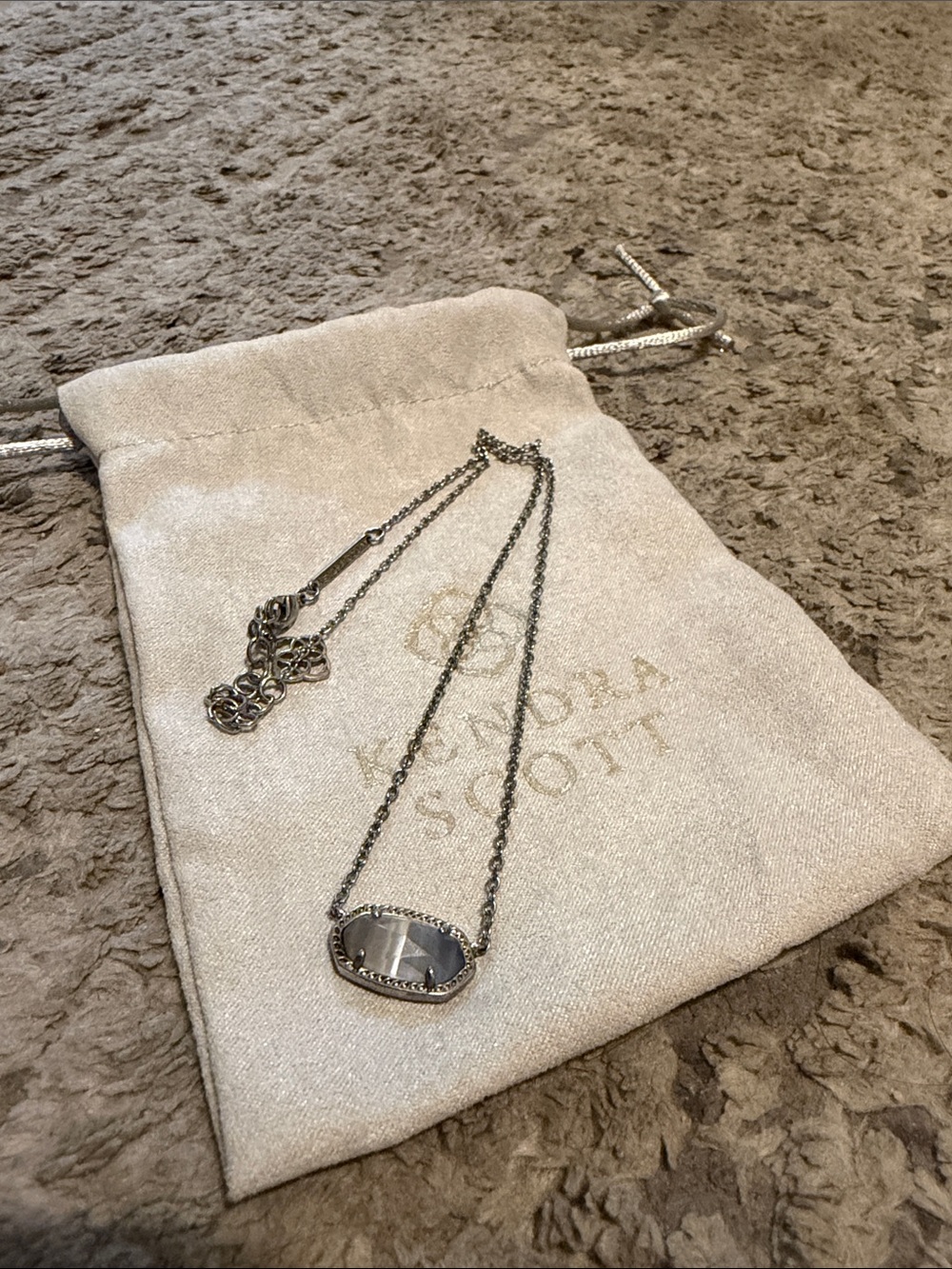 Kendra Scott Silver Gray  Pendant Necklace